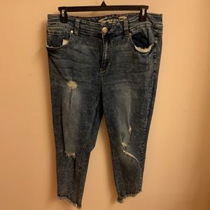 Distressed Blue Jeans